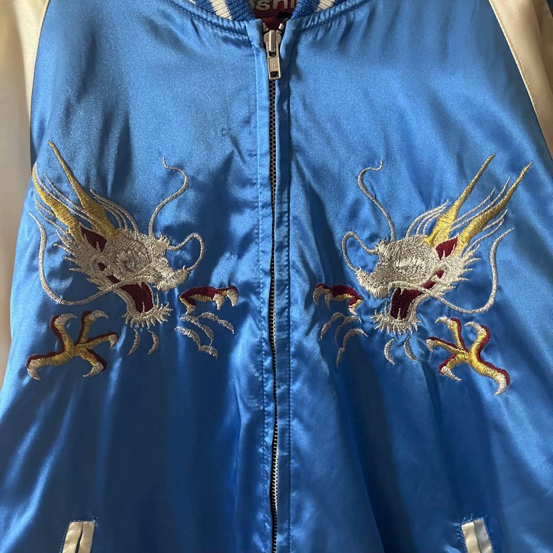 SCRIPT 花旅楽団 スカジャン 鯉×龍 リバーシブル 赤×黒 L 渋谷龍太