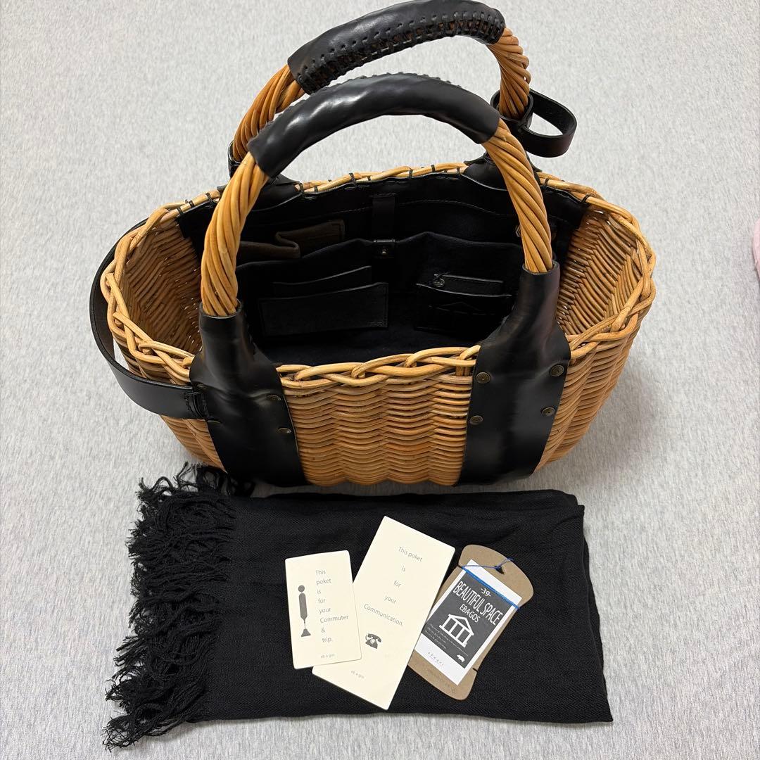 エバゴス ブラック レザー かごバッグ - メルカリ