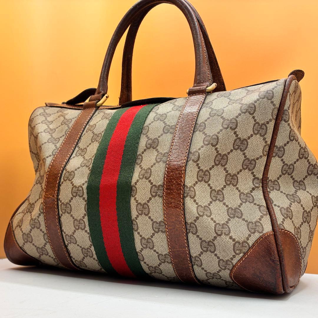 GUCCI グッチ GGキャンバス シェリーライン ミニボストンバッグ - メルカリ