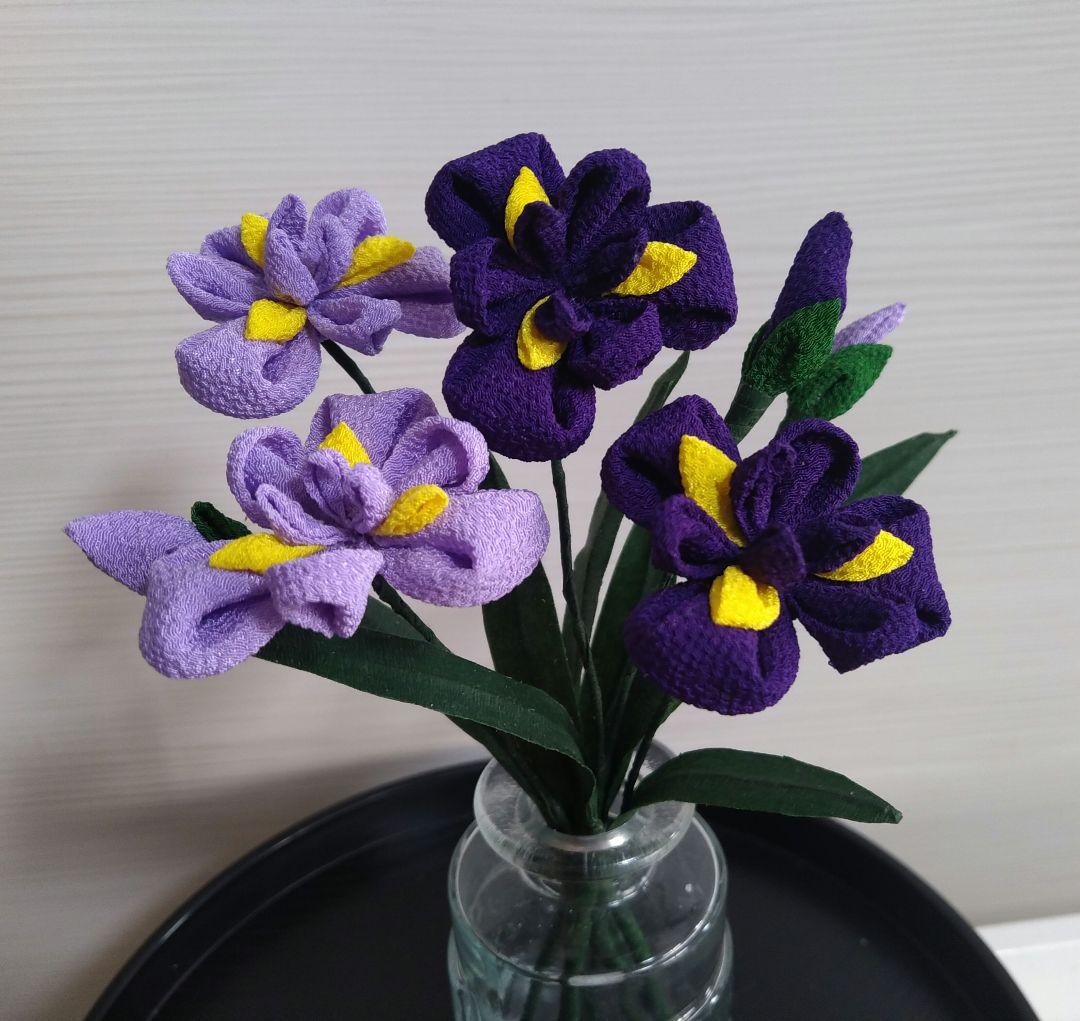 つまみ細工 菖蒲 こどもの日 こいのぼり あやめ 紫 ちりめん - メルカリ