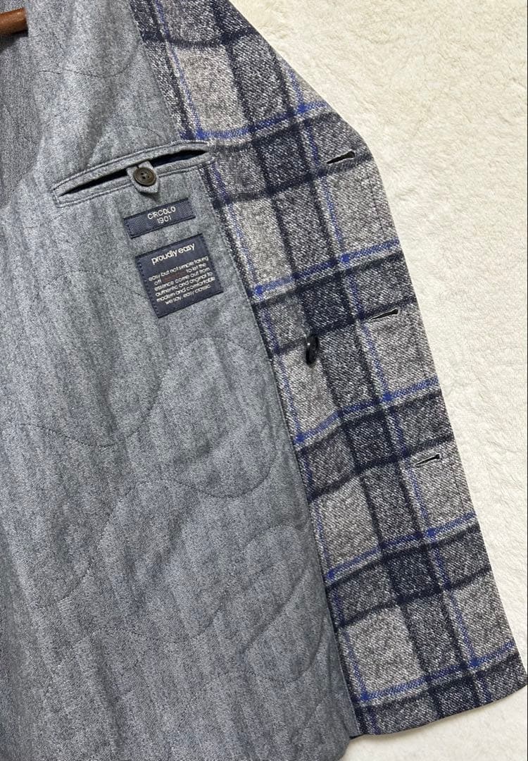 極美品】チルコロ1901 メンズ ダブルチェスターコート 50 LL グレー