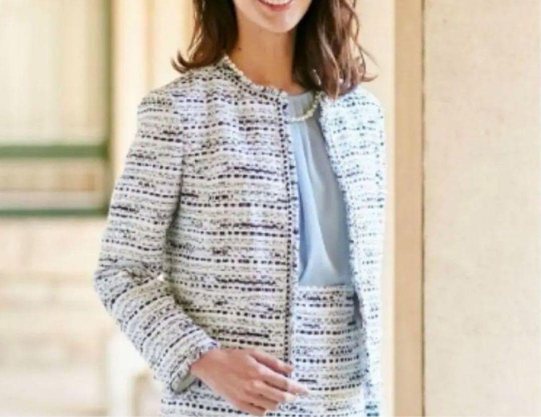 最高級 23区ヘリテージクラシックコレクション ノーカラーツイード