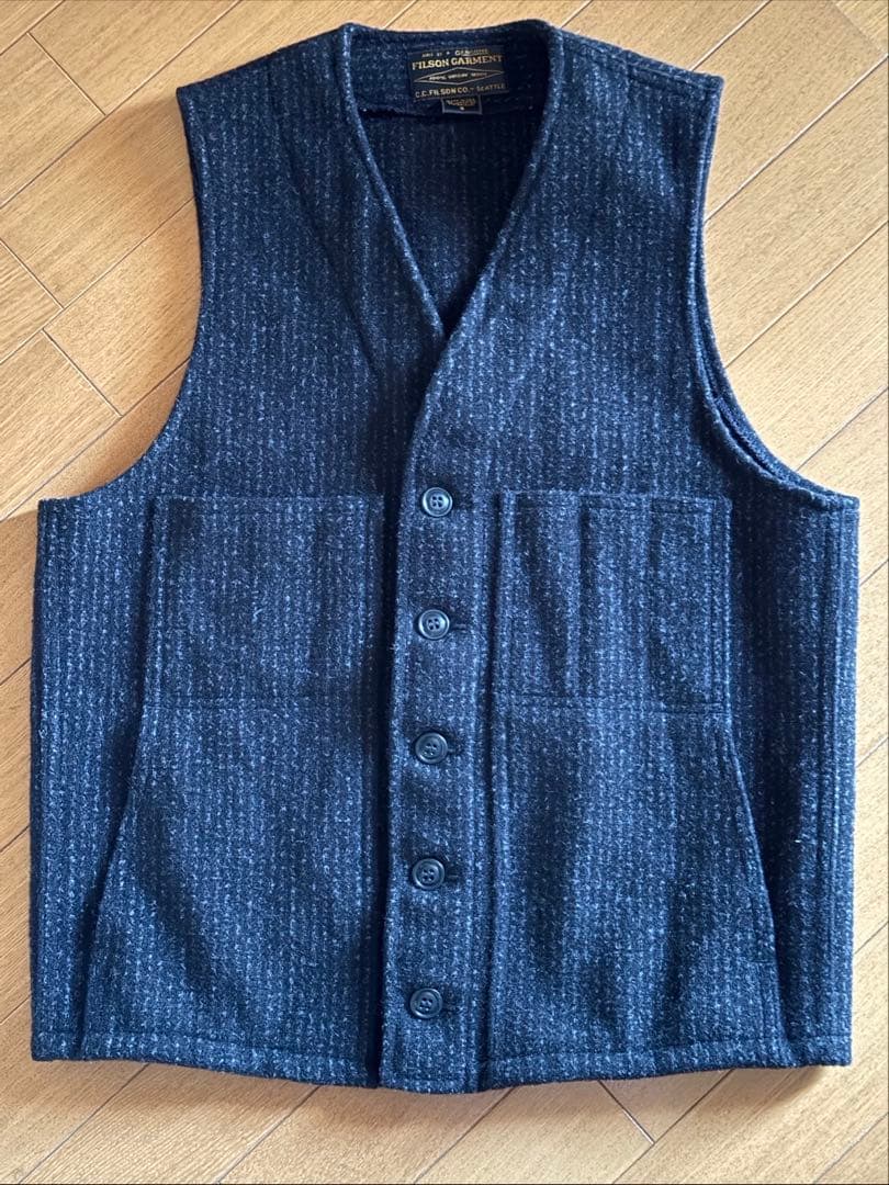 フィルソン　ストライプ　マッキーノウールベスト Sサイズ フィルソン ストライプ マッキーノウールベスト Sサイズ - メルカリ