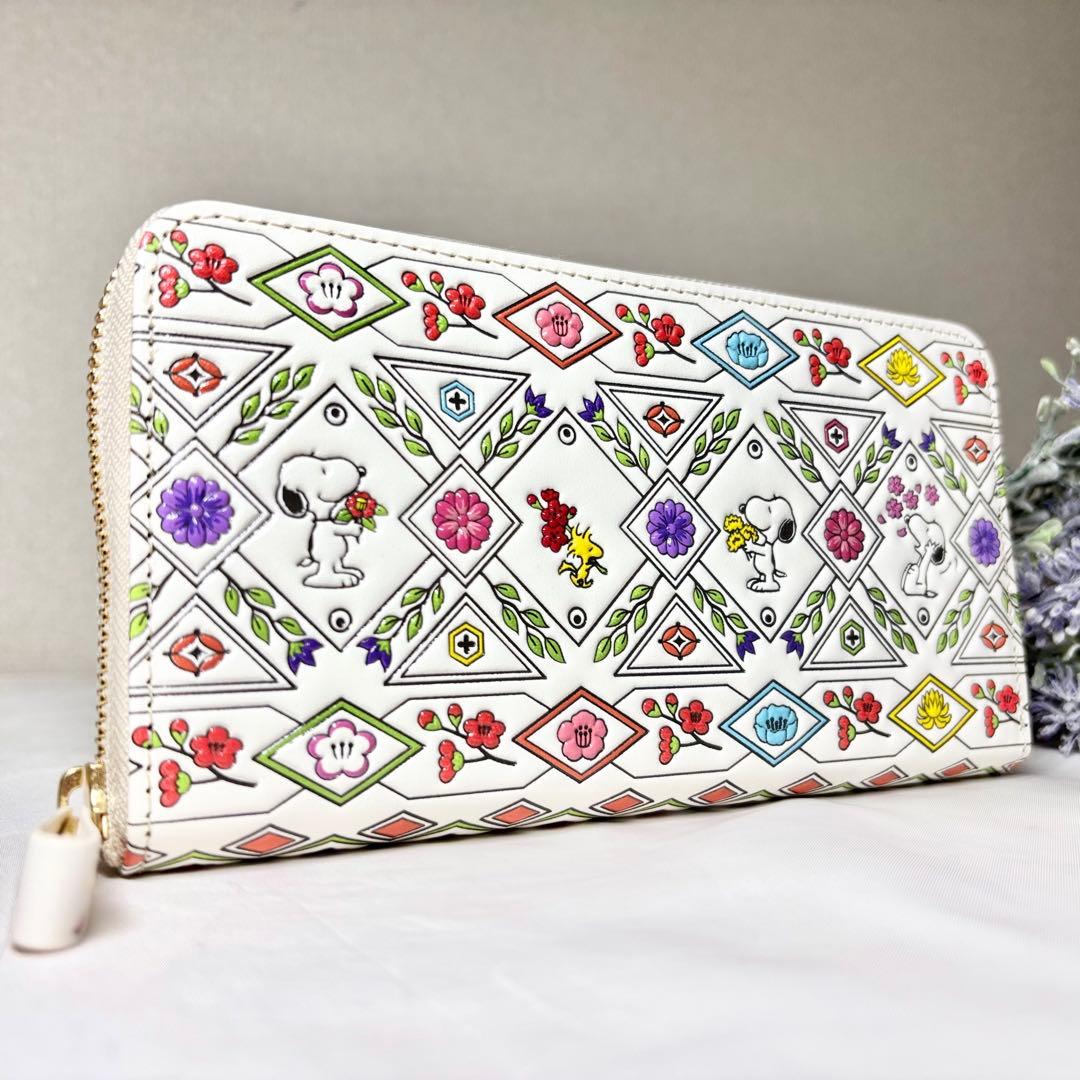 新品未使用】 浅草文庫 スヌーピー 吉祥花づくし 長財布 ラウンド