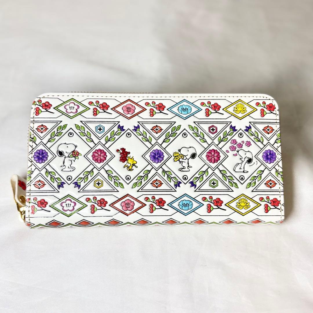 新品未使用】 浅草文庫 スヌーピー 吉祥花づくし 長財布 ラウンド
