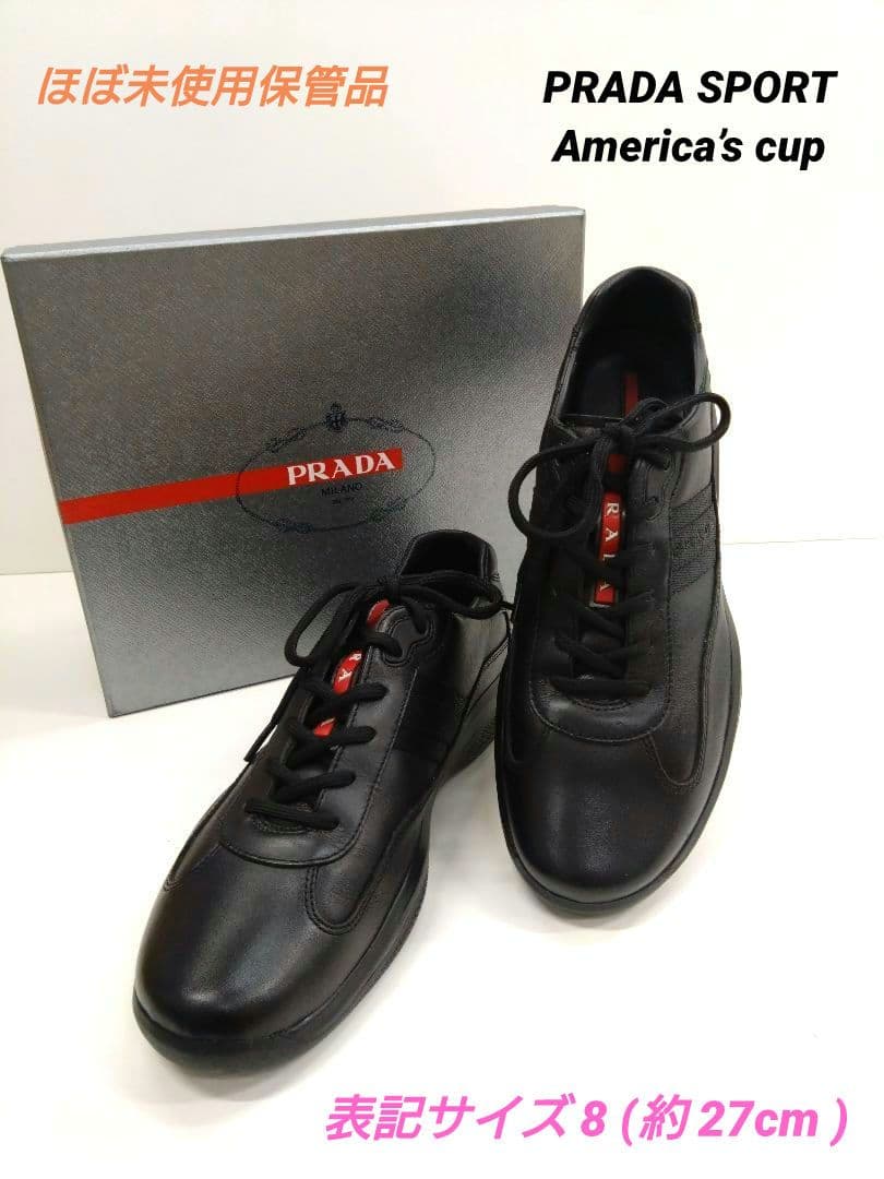 極品 PRADA SPORT プラダスポーツ レザースニーカー アメリカズカップ