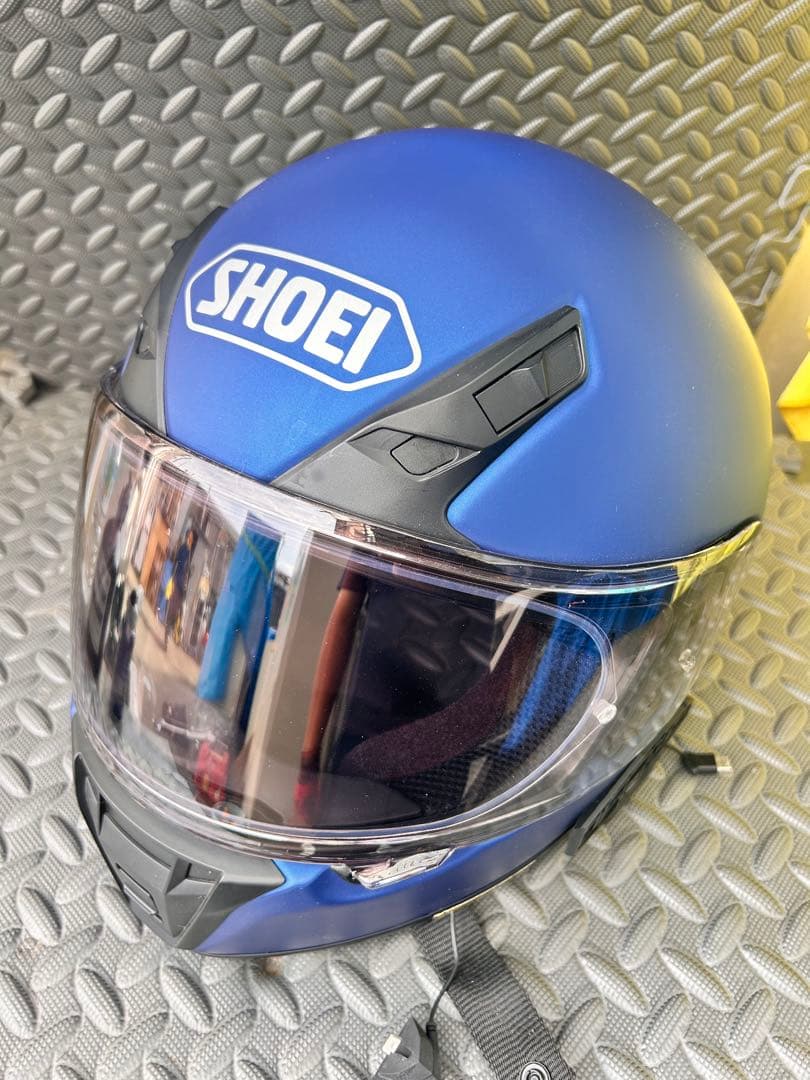 極美品　SHOEI フルフェイスヘルメット ブルー SHOEIのフルフェイス・ヘルメット「X-Fourteen」にブルーとグレーの