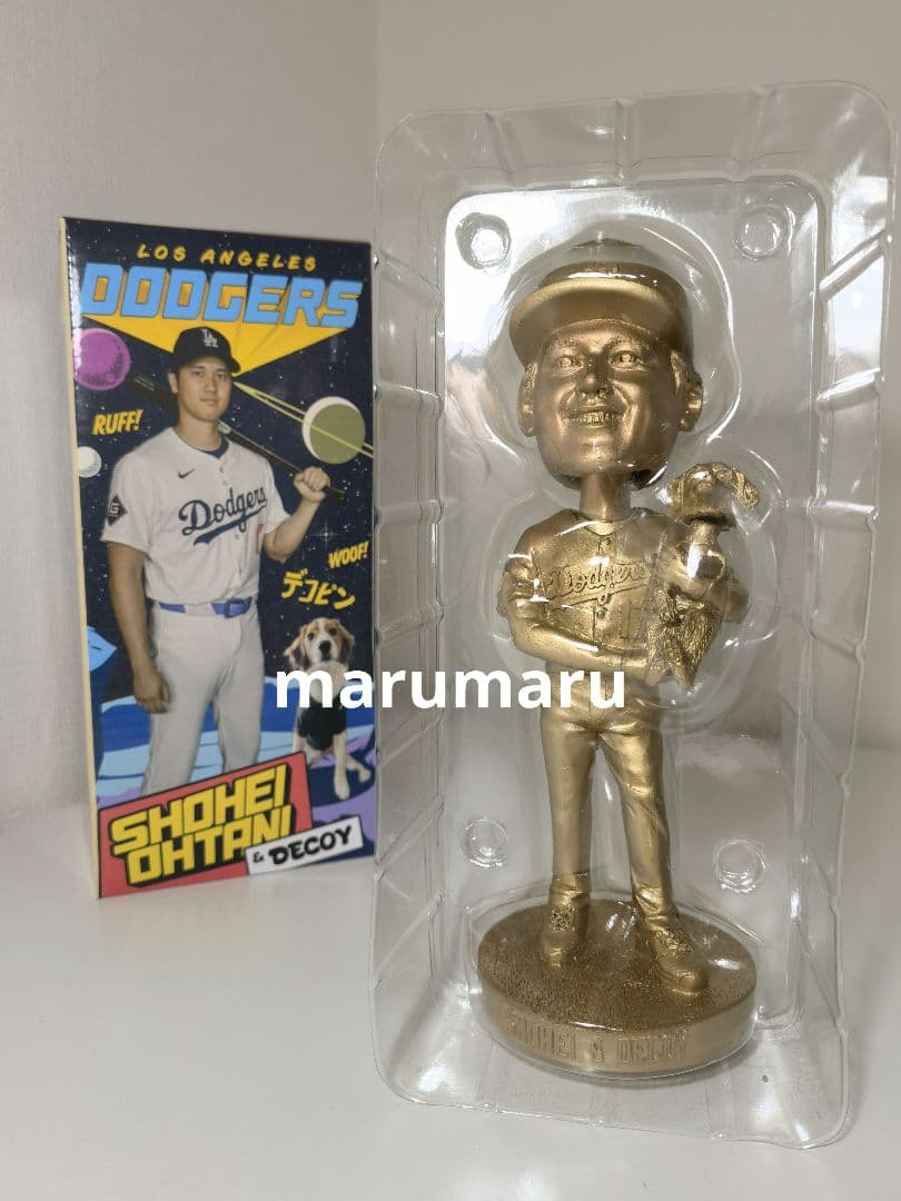 本物]8月28日来場者限定 大谷翔平&デコピン ゴールド 金色