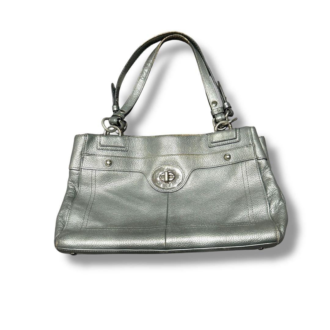 coach y2k tote bag leather turn Lock - メルカリ