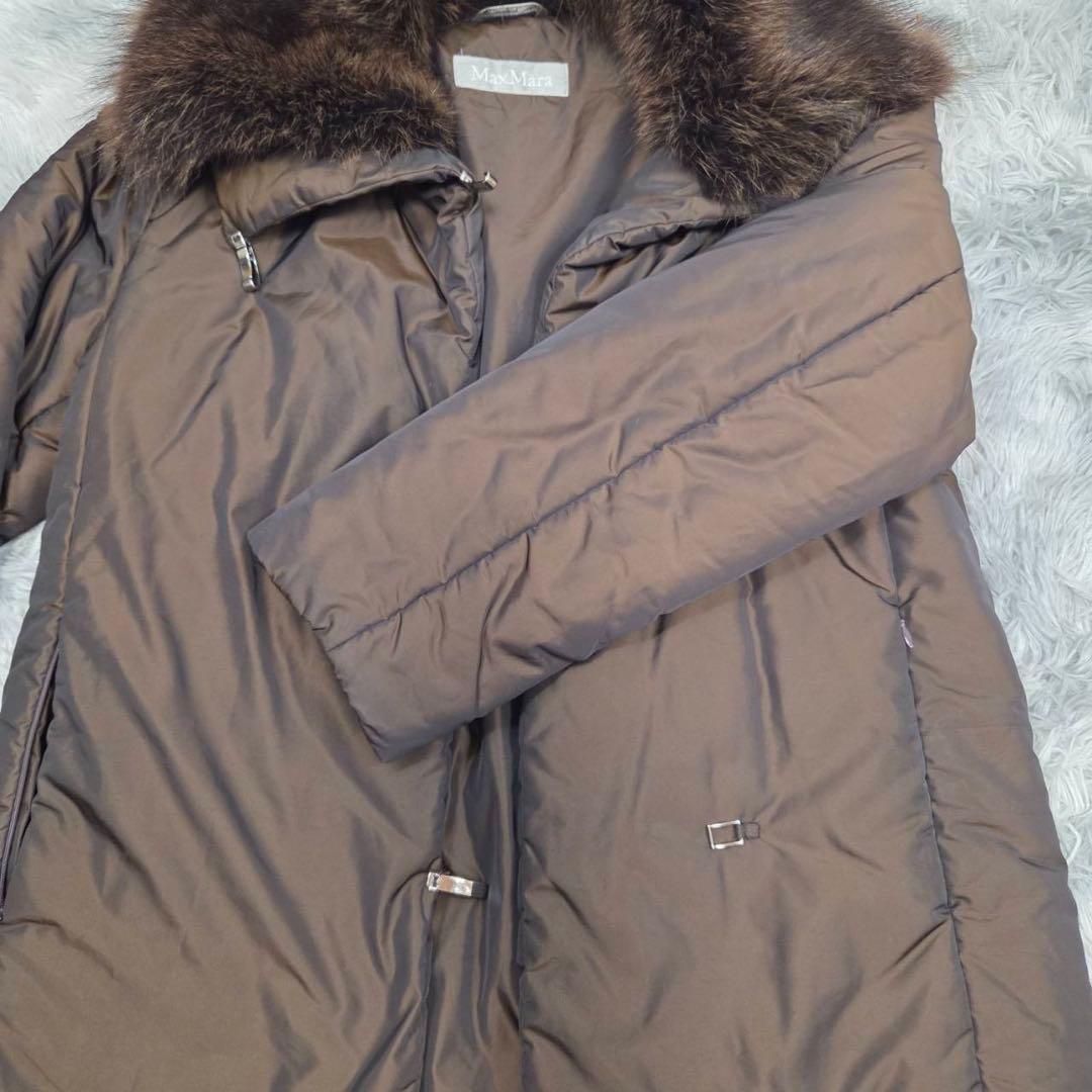 Max Mara マックスマーラ ファー付き コート ブラウン 36サイズ - Max