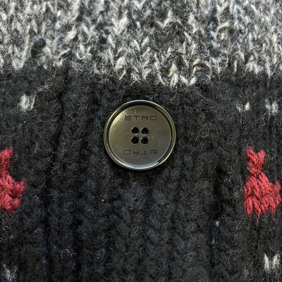 エトロ カーディガン ジャカード カウチン 42 高級 イタリア製