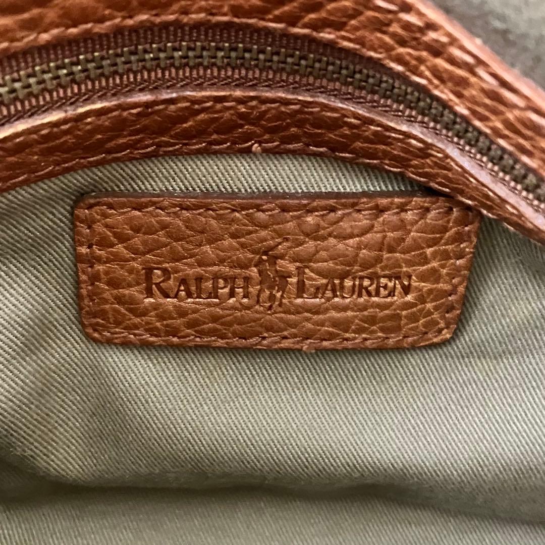 《美品人気早い者勝ち》ラルフローレンralph laurenミニボストンシボ革