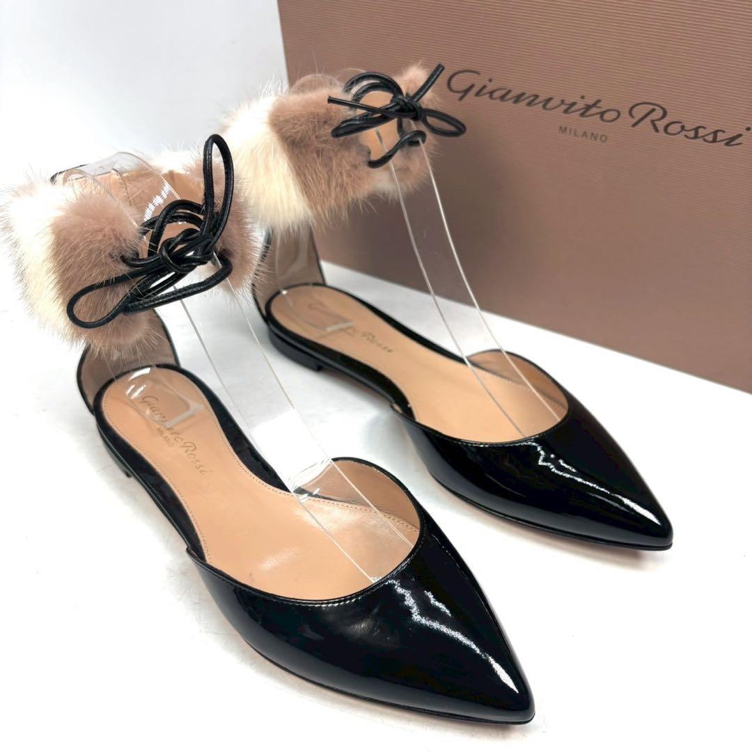 Gianvito Rossi ジャンヴィトロッシ フラットシューズ ファー