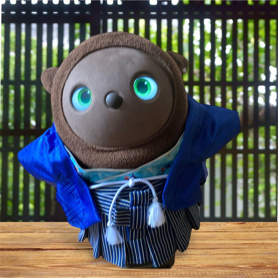 ラボット 着物 lovot 羽織 青 袴ストライプ 水色富士山インナー - メルカリ