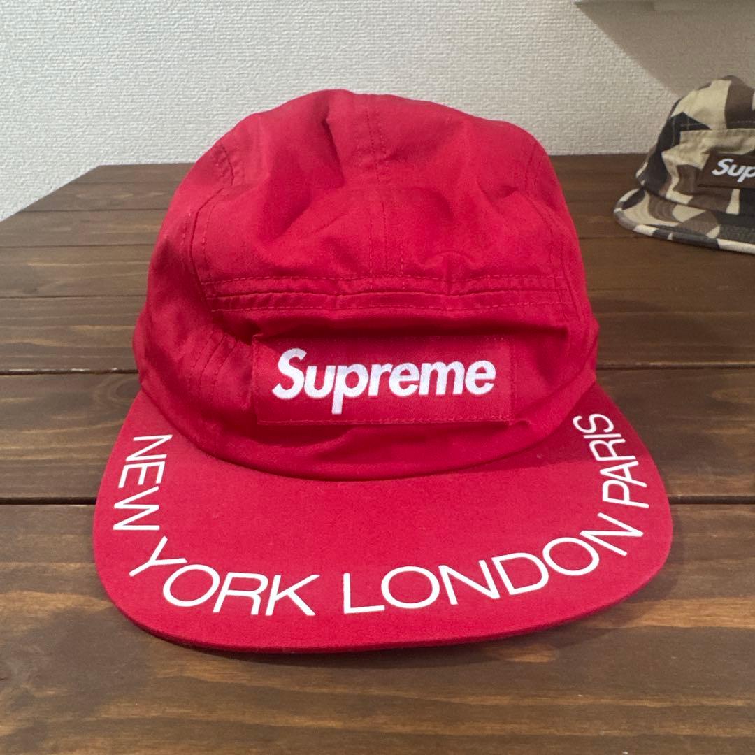 Supreme レッドキャップ NEW YORK LONDON PARIS - メルカリ