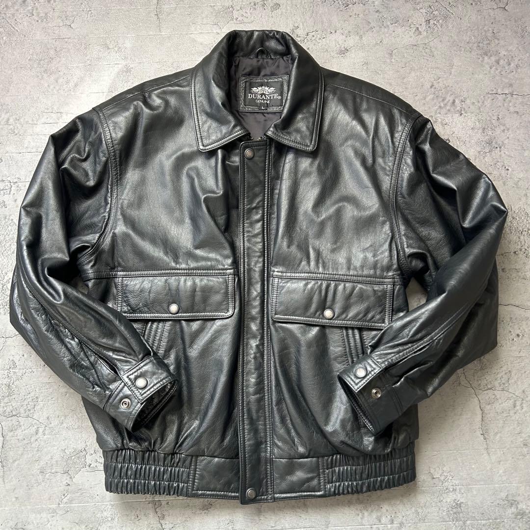 未使用級 90's DURANTE レザージャケット 本革 ボンバー ブラック 90s DURANTE デュランテ レザージャケット ボンバー 羊革 - メルカリ