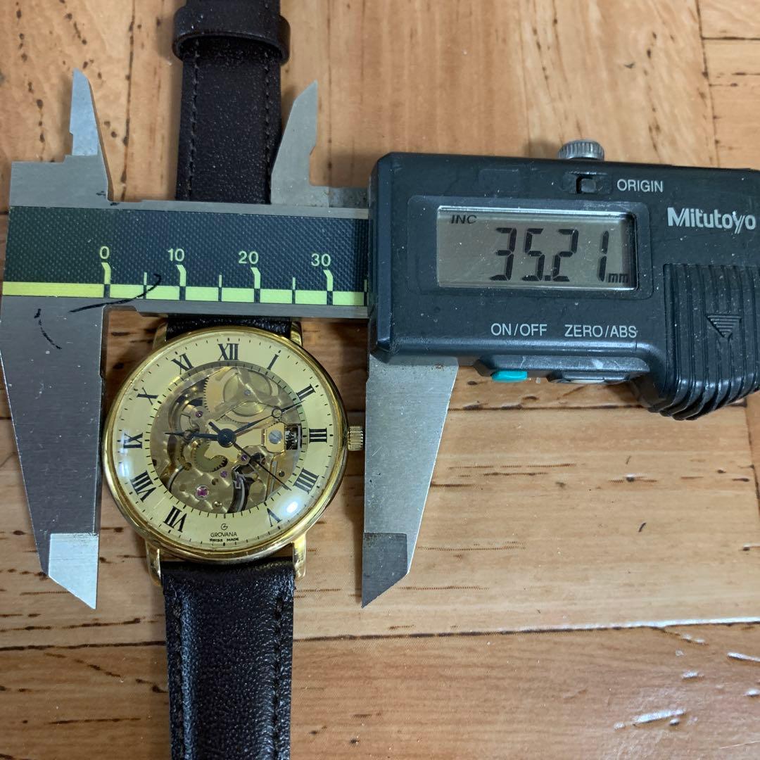 GROVANA / グロバナ swiss made スケルトン 手巻き腕時計 - メルカリ