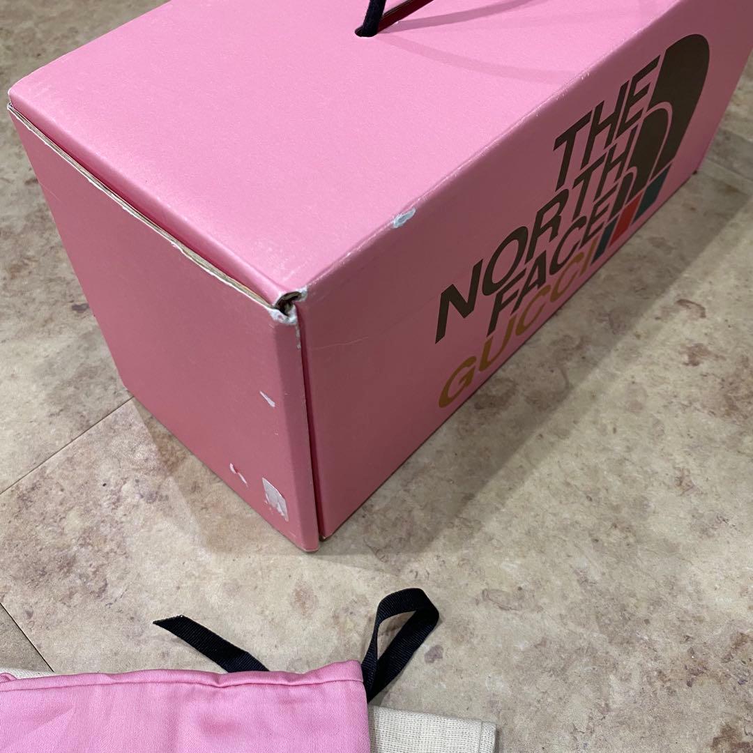 新品同様 グッチ ノースフェイス レザー GGモノグラム柄 サンダル 10