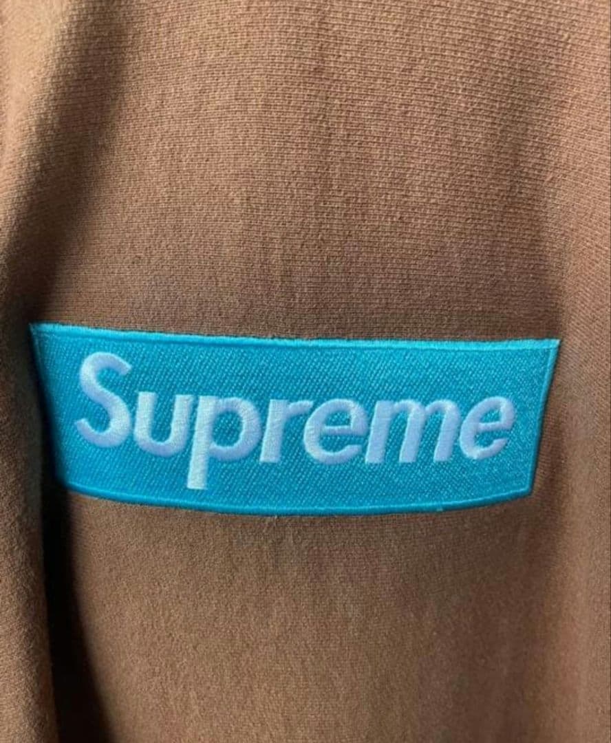 2017 シュプリームボックスロゴパーカー 茶 ティファニーブルー - メルカリ