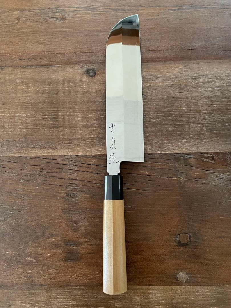 沖芝吉貞作 吉貞造 鎌型薄刃包丁 八寸 霞 白鋼 沖芝吉貞作 吉貞造 鎌型薄刃包丁 八寸 霞 白鋼 - メルカリ