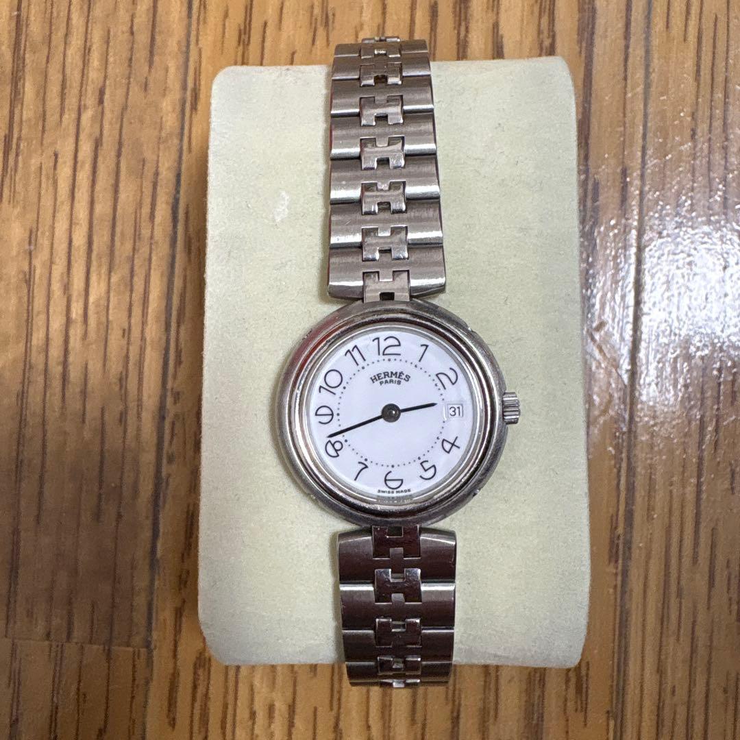 HERMES クォーツ腕時計 ホワイト文字盤　早いもの勝ち！