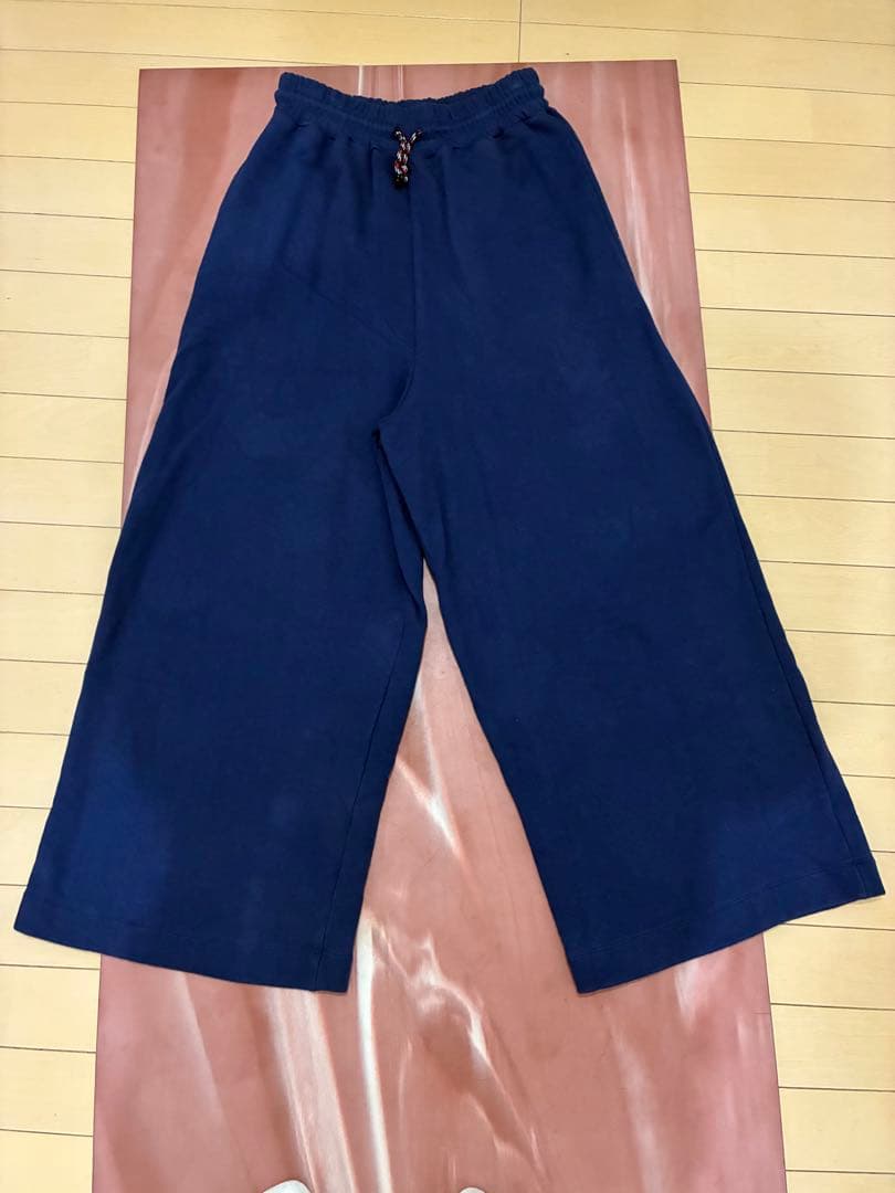 B*e様 DRIES VAN NOTEN ガウチョパンツ ネイビー Extra DRIES VAN NOTEN(ドリスヴァンノッテン) タックススウェットパンツ