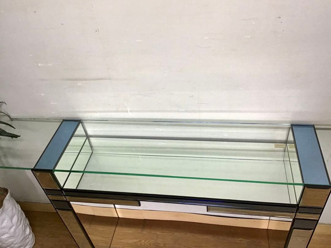 管987☆ベルギー製☆DEKNUDT☆デクヌートミラー☆ガラスコンソールテーブル