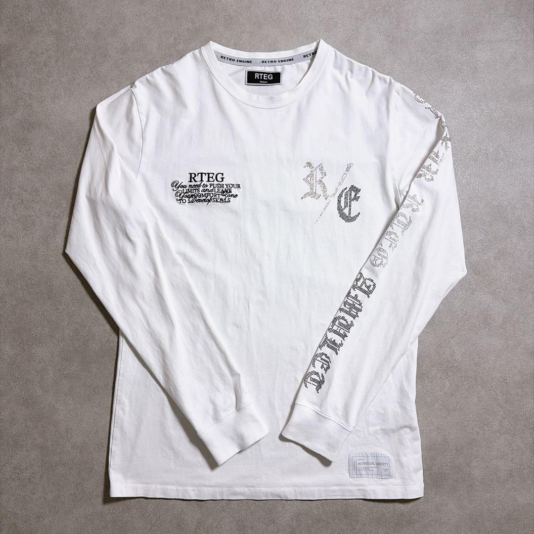 アダムスジャグラー RTEG ロンT ラインストーン M 白 カットソー 完売