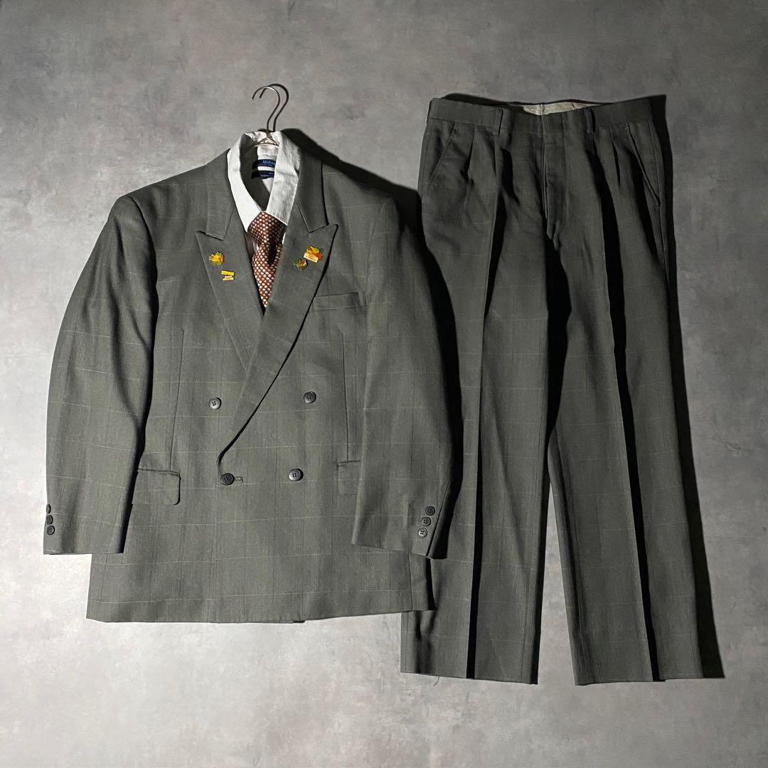 90s vintage レトロセットアップ スーツ ピンズ No.212成人式 90s ヴィンテージ スーツ ダブル セットアップ 成人式vol.126 高級 | Flog.