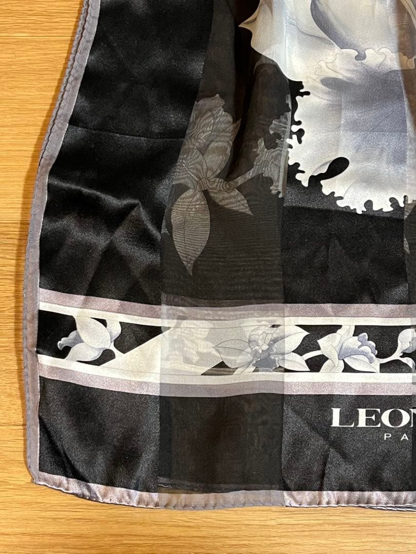 サリー様専用LEONARD レオナール シルク花柄ストール ブラック