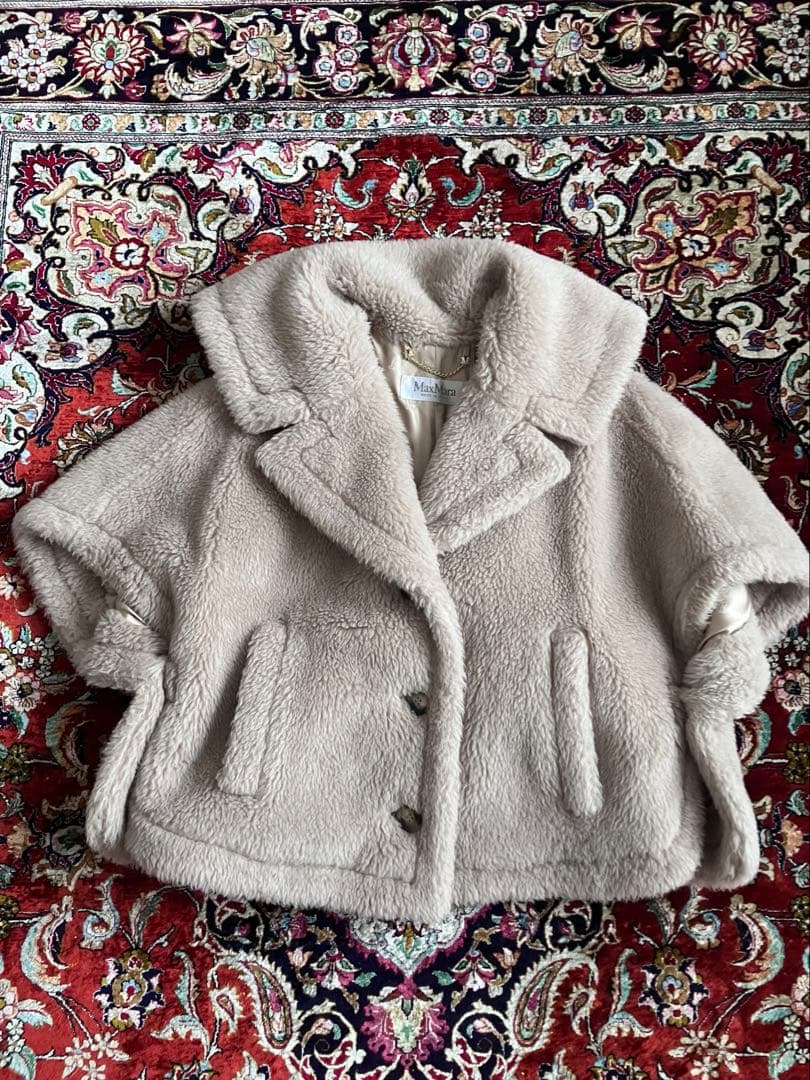 MaxMara⭐︎マックスマーラ⭐︎ファー⭐︎テディベアケープSM サンド