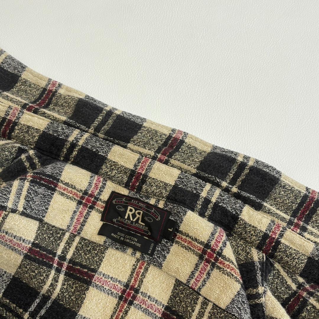 RRL 長袖シャツ 三ツ星 初期タグ 90s フランネル風 L-XL チェック柄