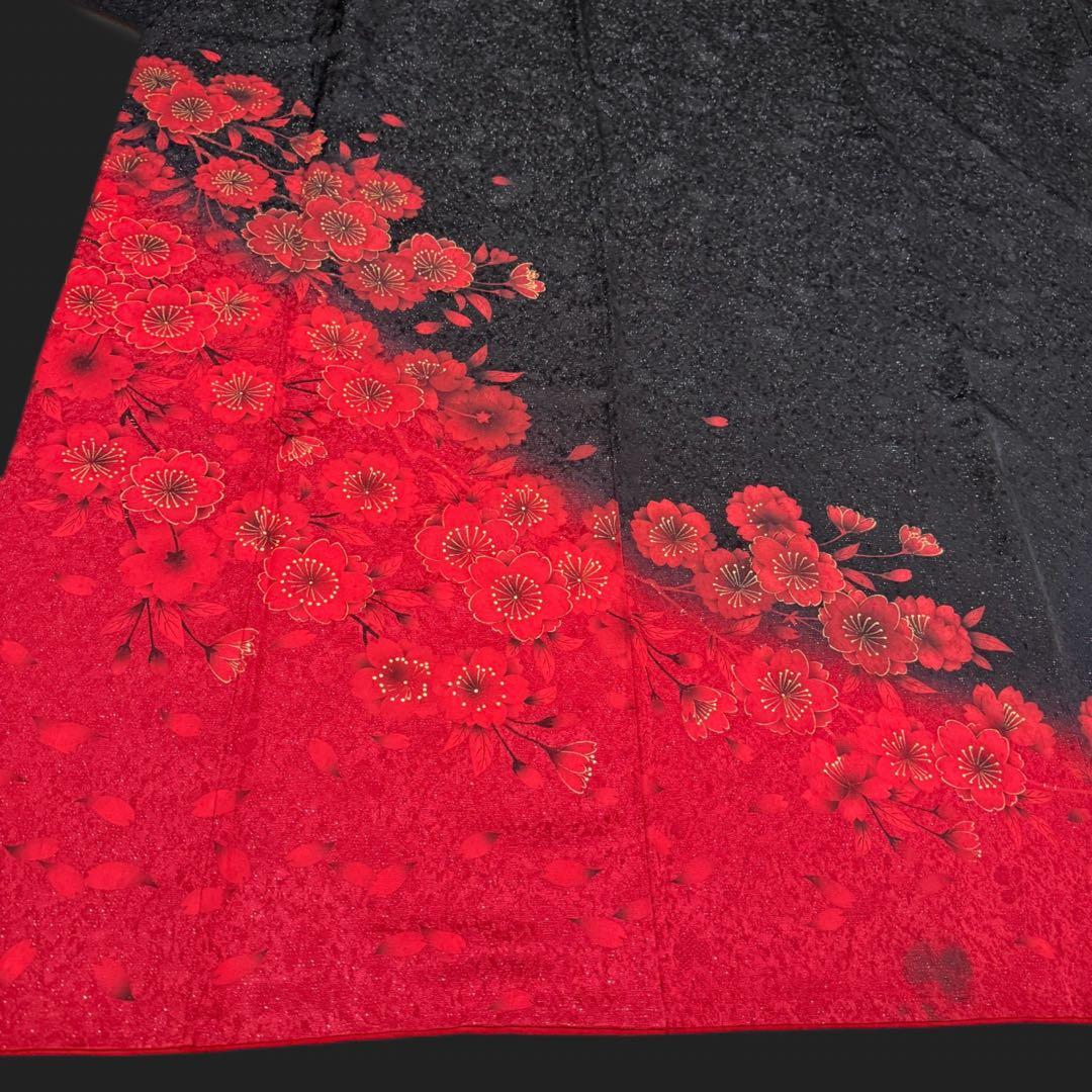 豪華　振袖６点フルセット　鈴乃屋　銀通し　ブラック　151〜161cm