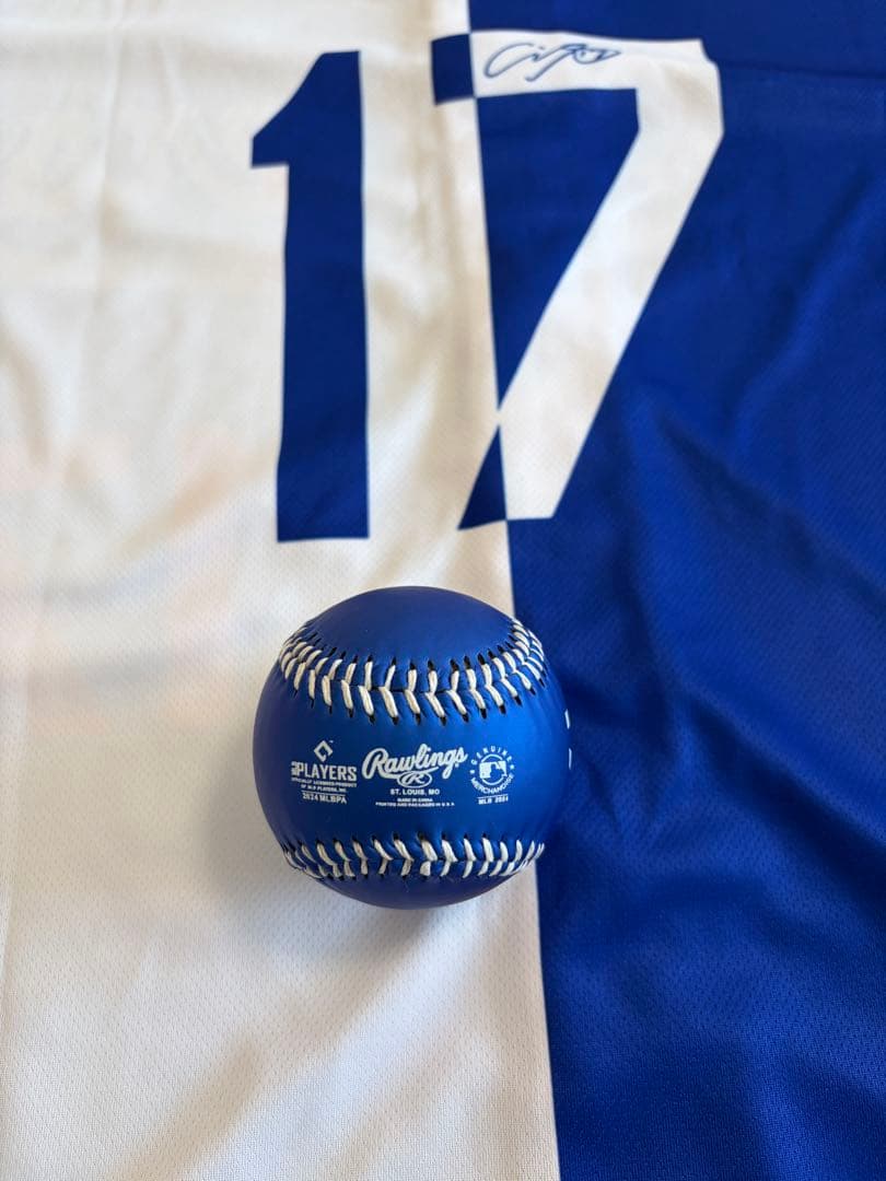 MLBドジャース 大谷翔平 ミックスハーフサインプリント (非売品)&ボール