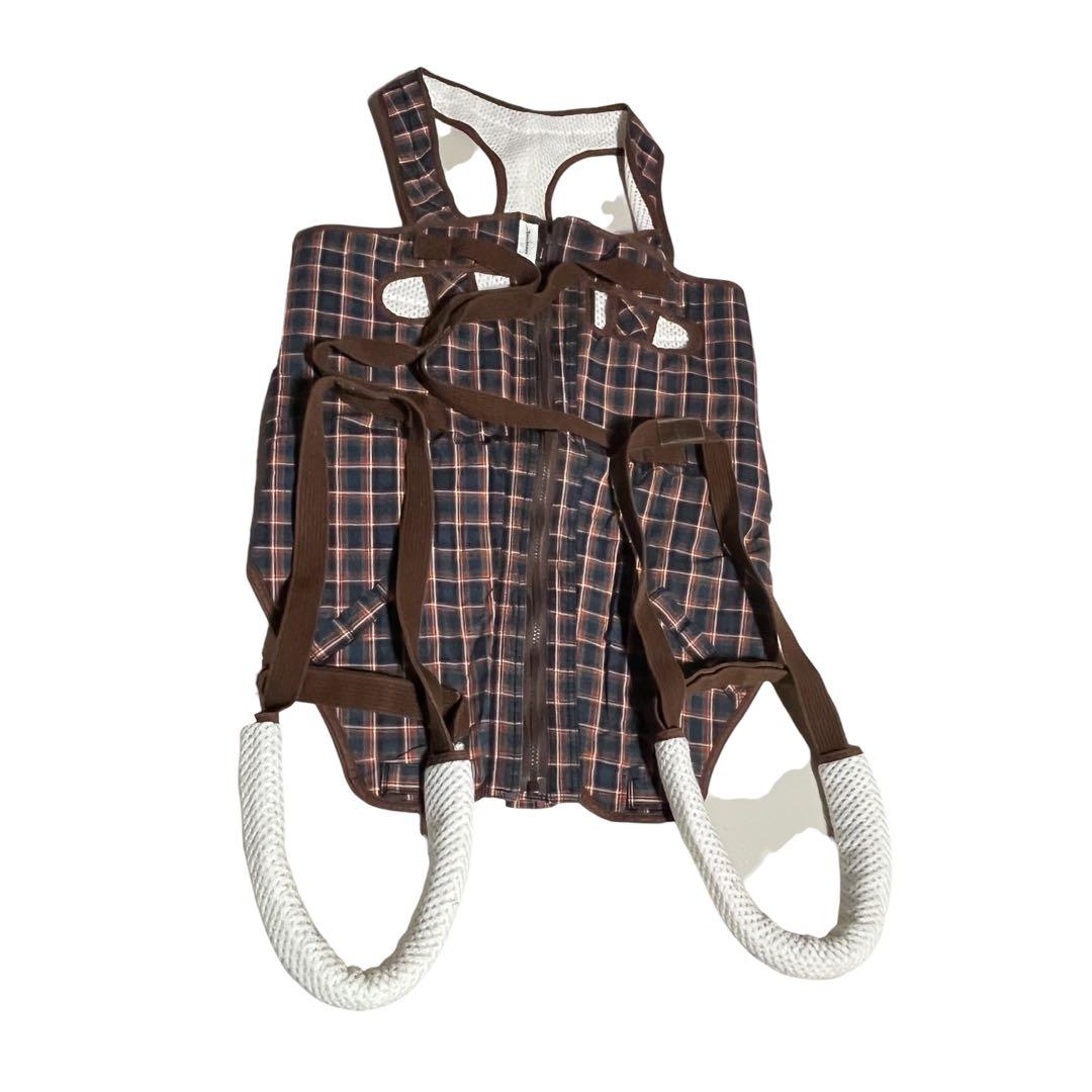 介護用ハーネス 茶色 チェック柄　L 楽天市場】犬 歩行補助ハーネス 介護 ハーネス 胴輪 LaLaWalk ララ