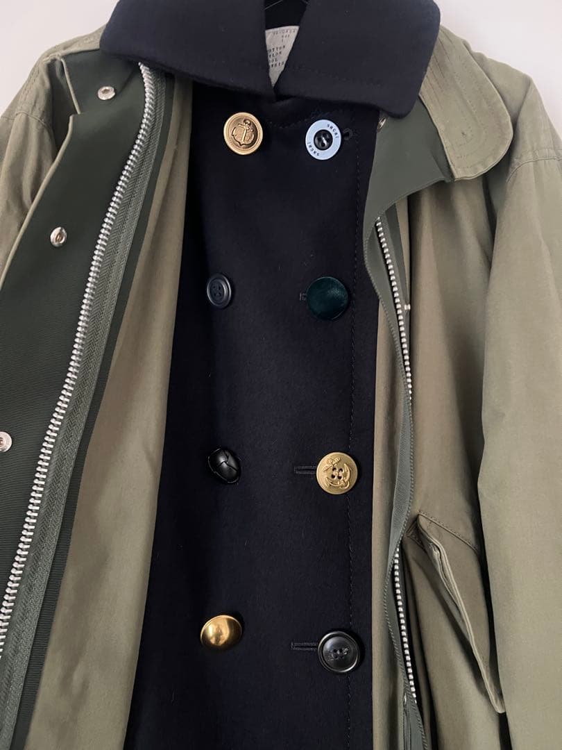 Sacai ダブルブレステッド マルチボタンコート - メルカリ