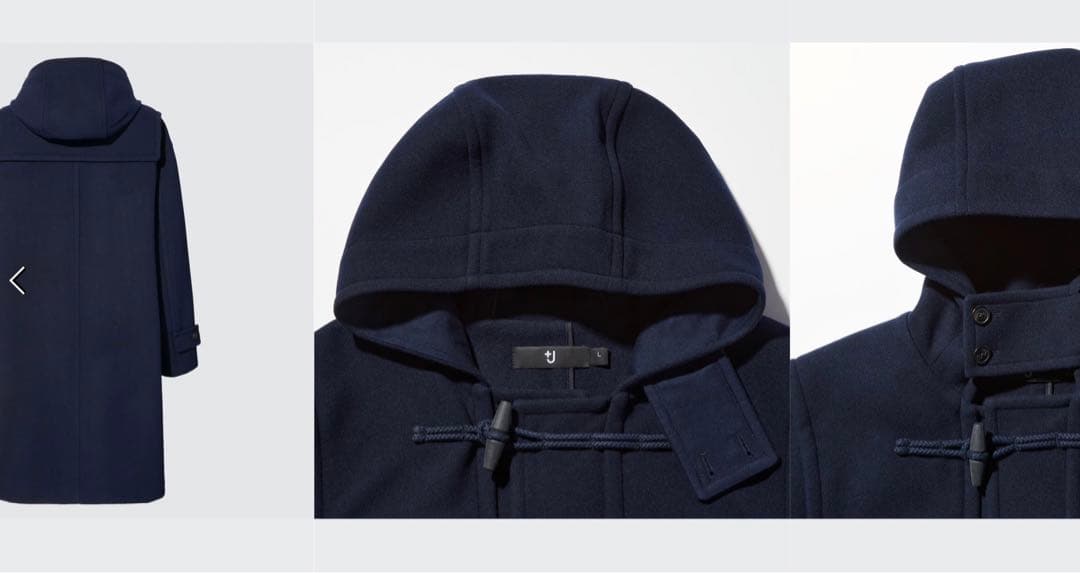 V*o様 新品 ユニクロ +J ウールオーバーサイズダッフルコート ブラック