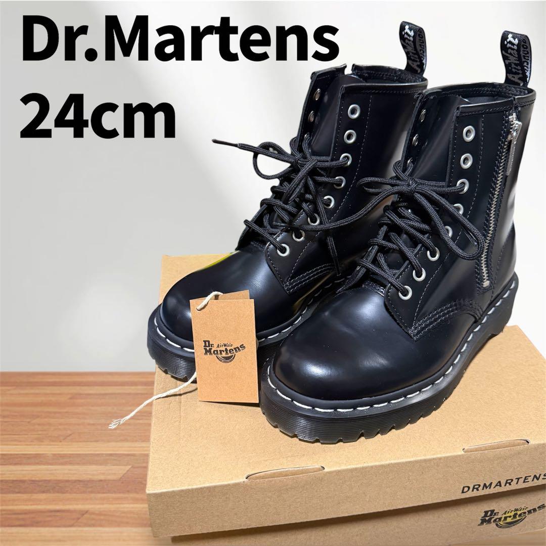 極美品】ドクターマーチン 厚底 サイドジップ ホワイトステッチ 8