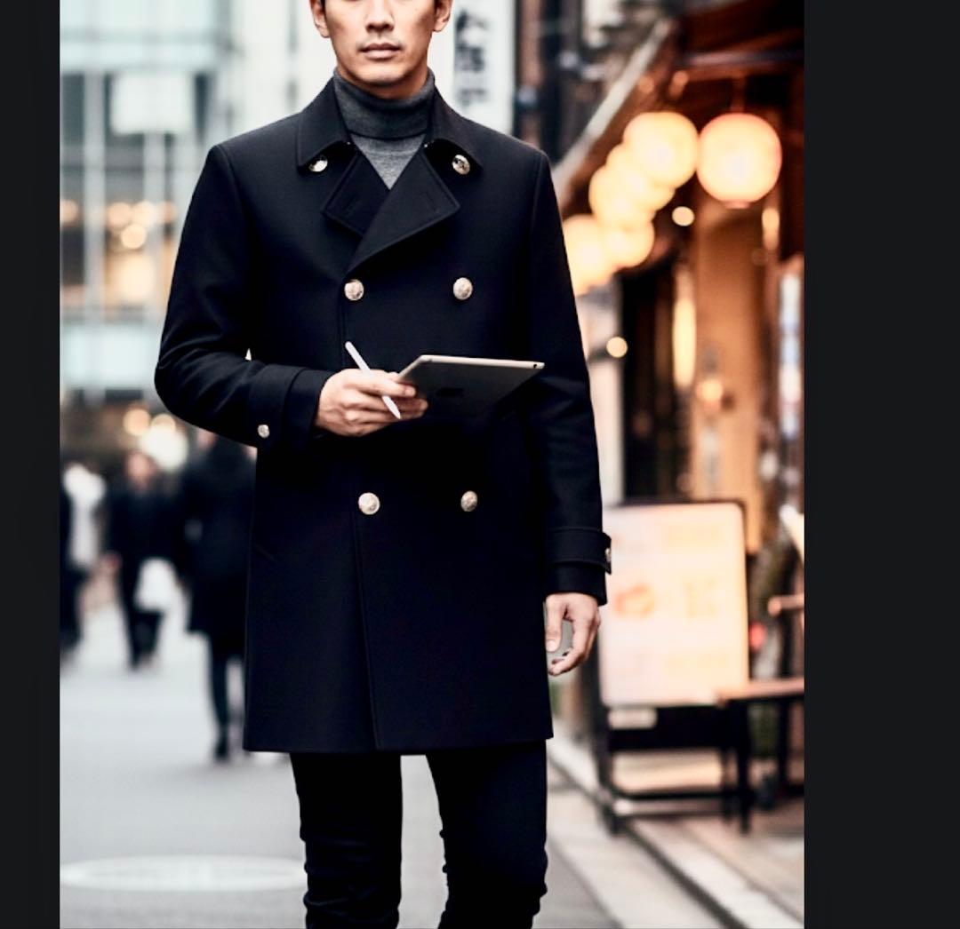 極美品バーバリーブラックレーベルナポレオンコート銀釦刻印ノバ