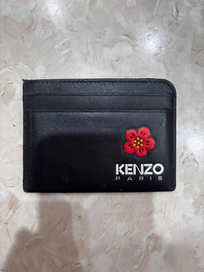 KENZO ブラック カードケース 花刺繍 - メルカリ
