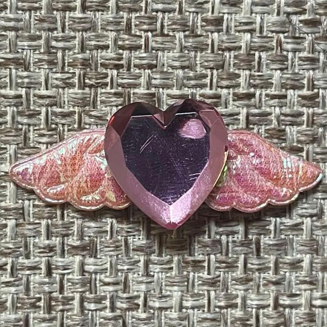 ハート ピンククリスタル ヘアピン かっちんどめ 平成レトロ かわいい