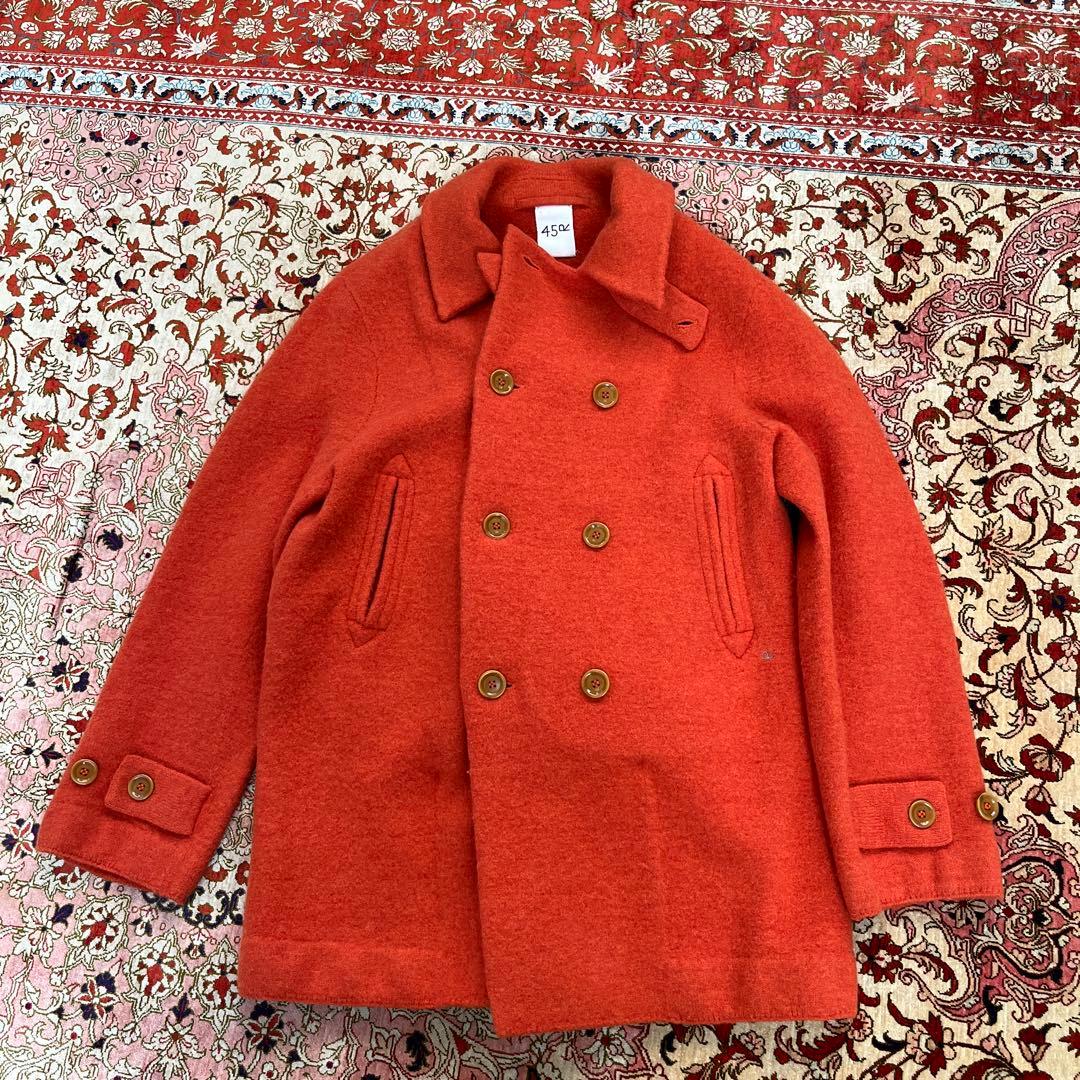 45R フロート縮絨のPコート　サイズ0のフリー