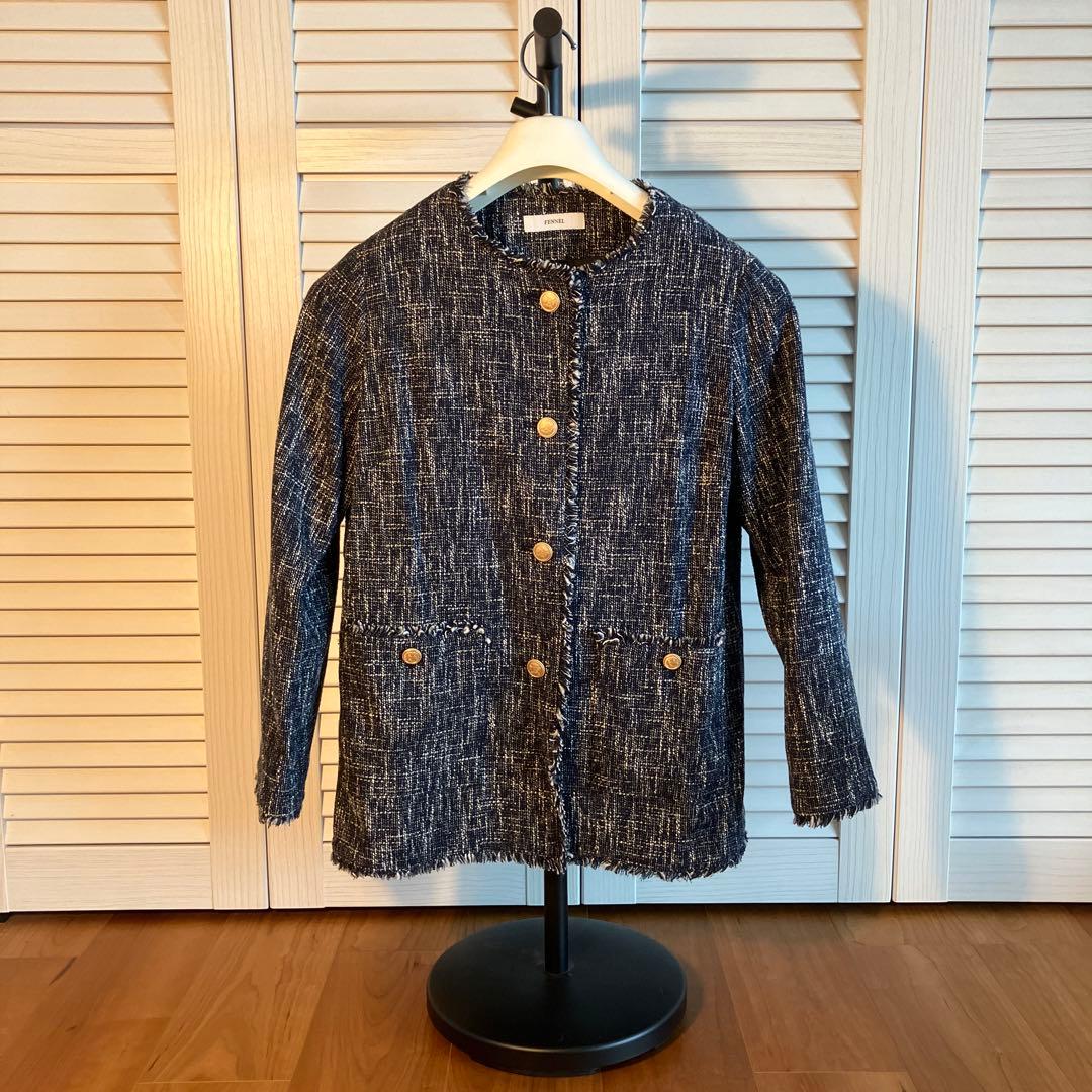 FENNEL ノーカラーツイードジャケット 9号 - メルカリ
