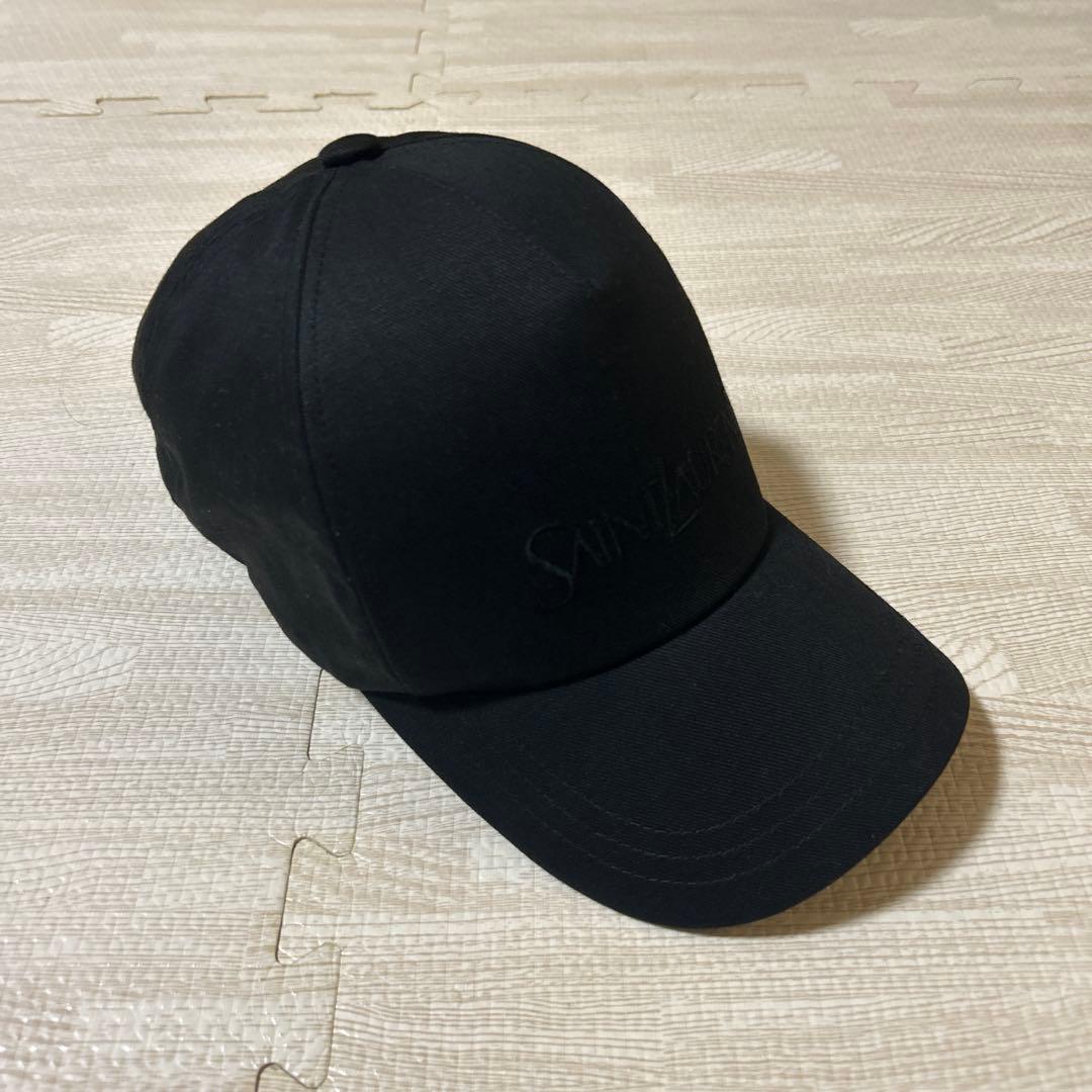 （試着のみ）サンローランパリ　ロゴキャップ　ブラック　57