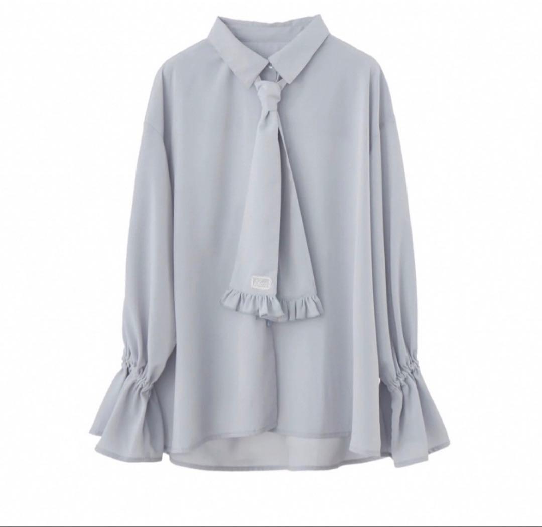 idem イデム volume sleeve frill tie blouse - メルカリ