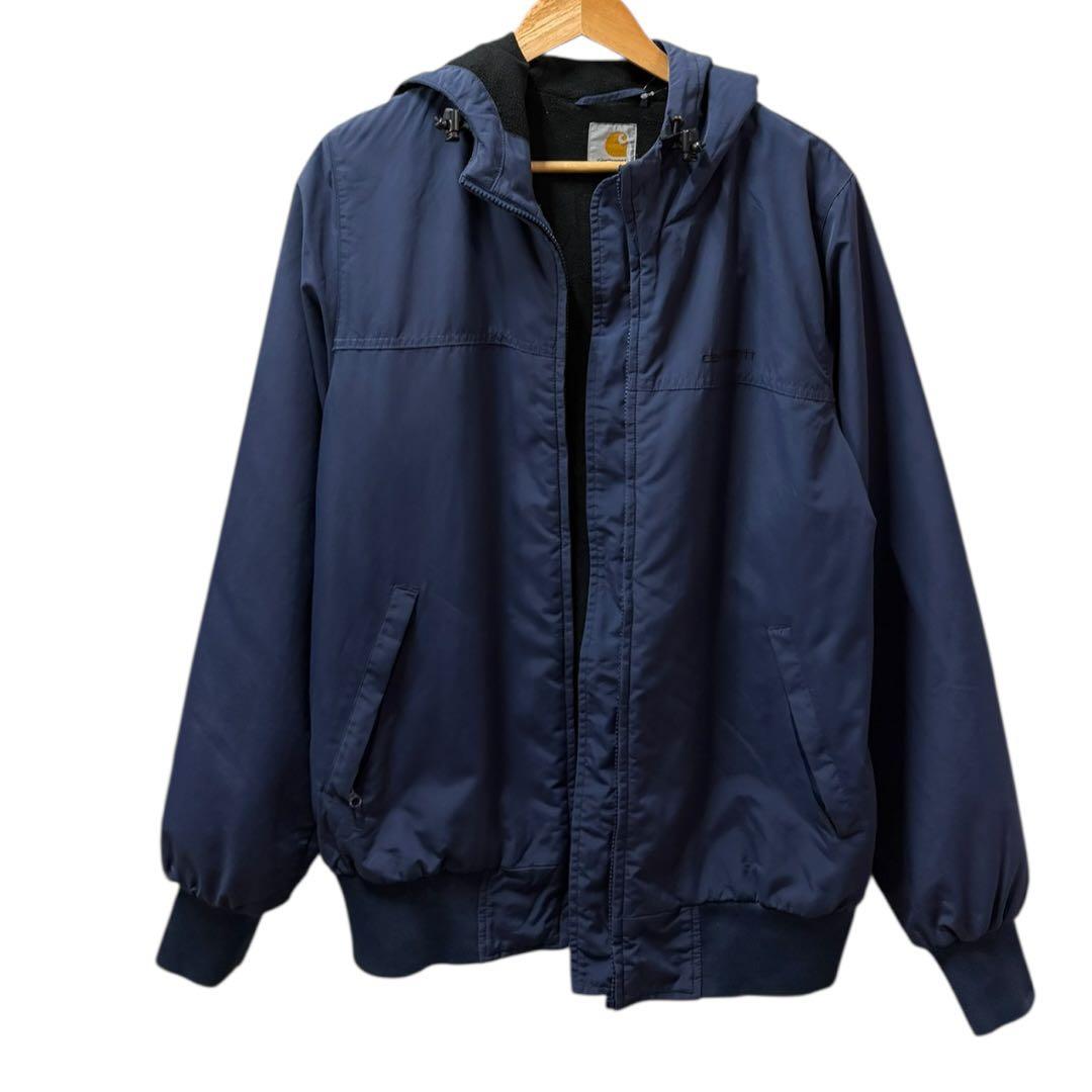 carhartt カーハート ナイロンジャケット ネイビー 紺 刺繍 古着