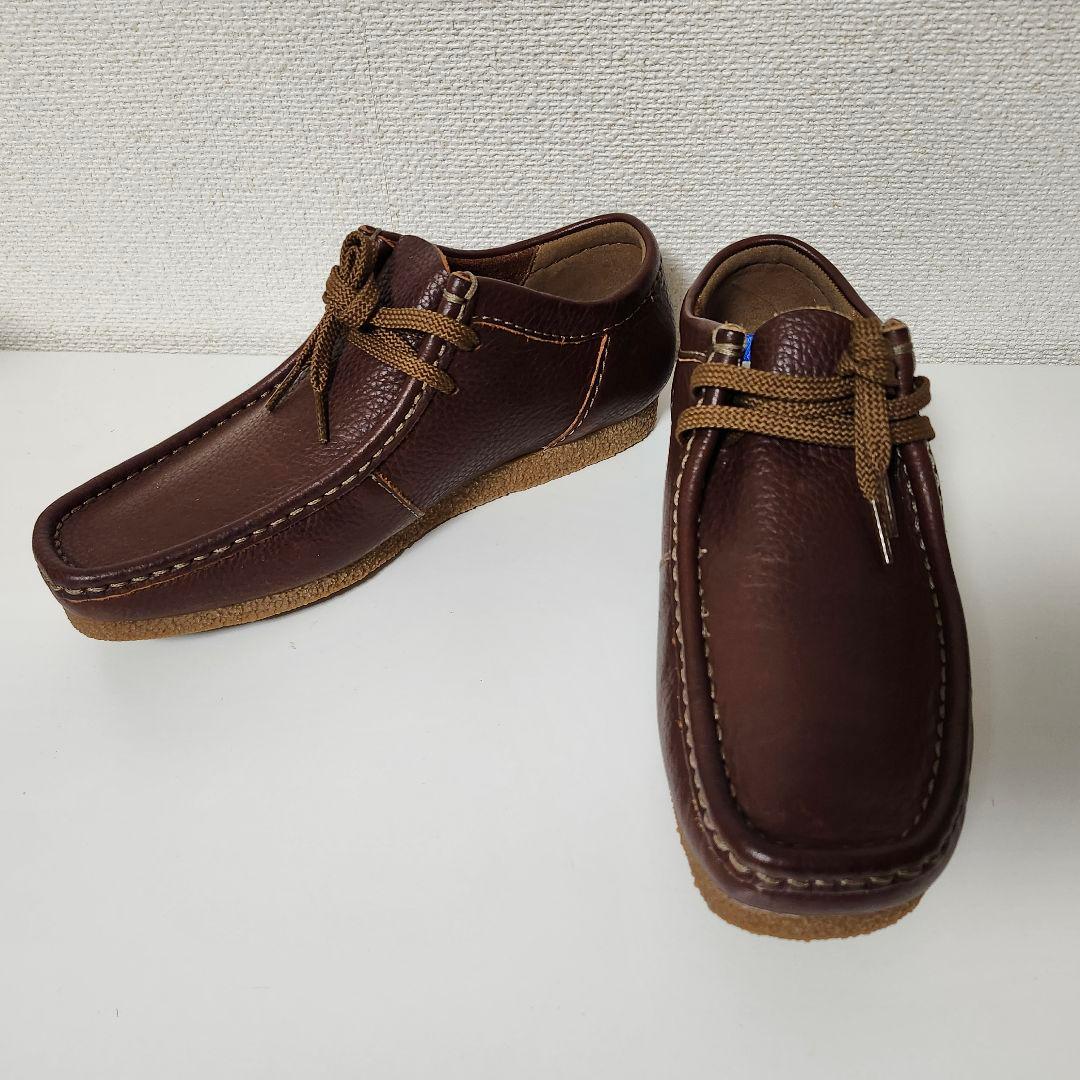 【 Clarks レザーシューズ✨】 ワラビー モカシン ブラウン 25.5cm