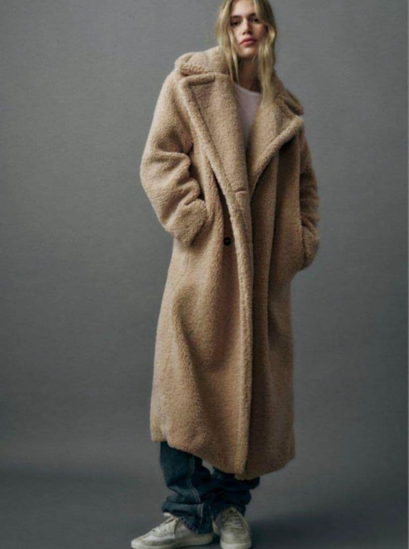 完売品】ZARA ザラ エクストラロング フェイクボアコート テディベア