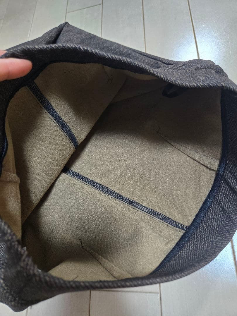 未使用スーパーSuperbeautyヘリンボーン裏起毛ストレッチパンツ茶黒系40