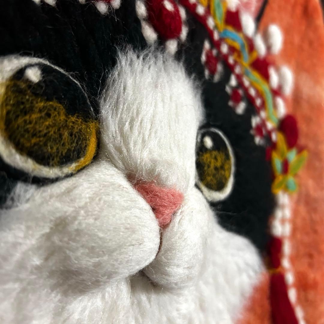 映える✨】羊毛立体フェルトトートバッグ カラフル 猫好き 猫バッグ A4